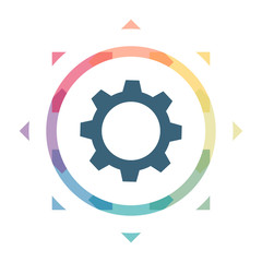 buntes Symbol - Zahnrad
