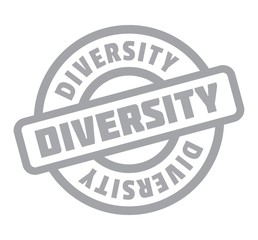 Diversity rubber stamp. Grunge design with dust scratches. Effects can be easily removed for a clean, crisp look. Color is easily changed.