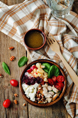 Chicken spinach apple tomato goat cheese salad