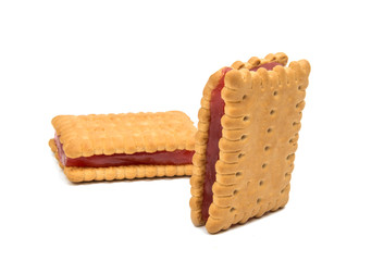 Sandwich cookies with jelly isolated