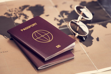 Travel planning concept on map