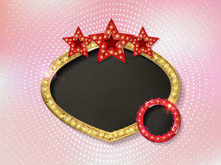 Retro light sign. Vintage style banner.