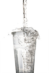 glass water with water beeing droped