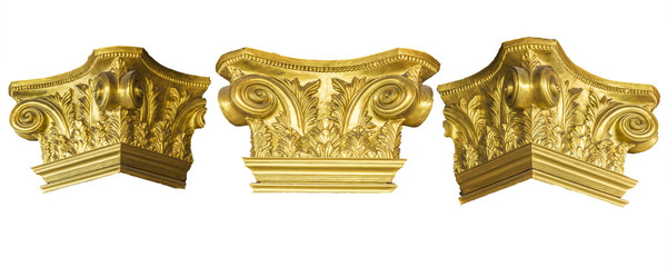 luxury interior isolate on white background, to show texture of luxury object in 3 sides.