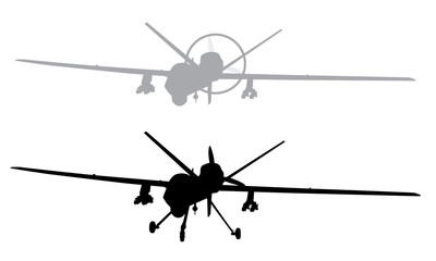 Drone vector silhouette - obrazy, fototapety, plakaty