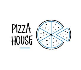 Pizza house vector icon isolated on white background
