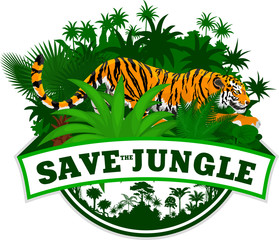 Vector Jungle Emblem with tiger