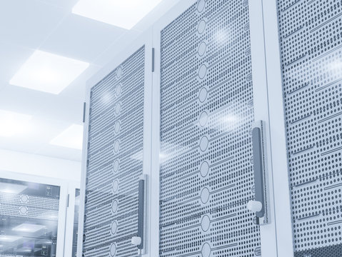 Server room. 3d rendering of data center