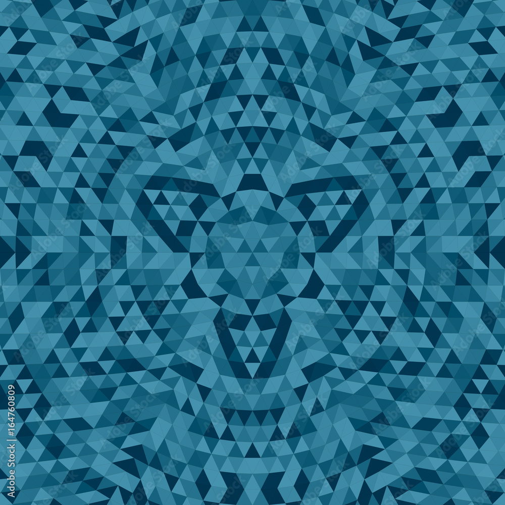 Poster round abstract geometrical triangle mandala background - symmetric vector pattern graphic art from t