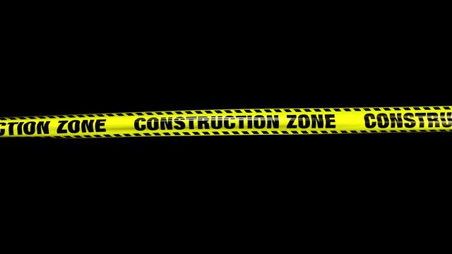 Construction Zone Yellow Caution Tape with luma matte