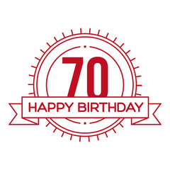 Happy Birthday Seventy years sign