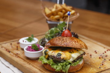 smoked grilled  beef burger