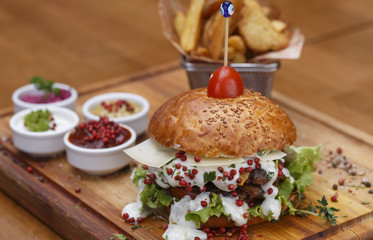 smoked grilled  beef burger