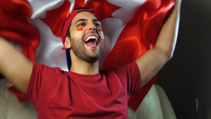 Canadian Guy Waving Canada Flag