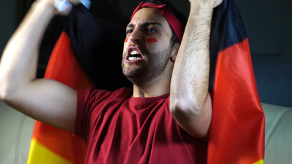 German Guy Waving Germany Flag