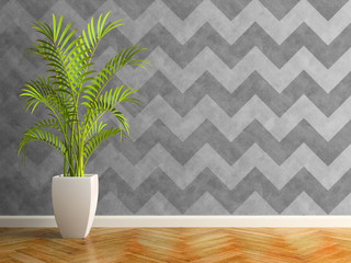 Interior modern design room 3D illustration