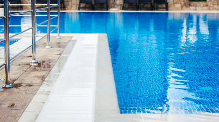 Part of the Pool with turquoise Water, Background.