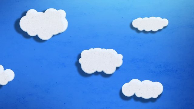 Cartoon Textured Sky and a Few Clouds in a Looping Background