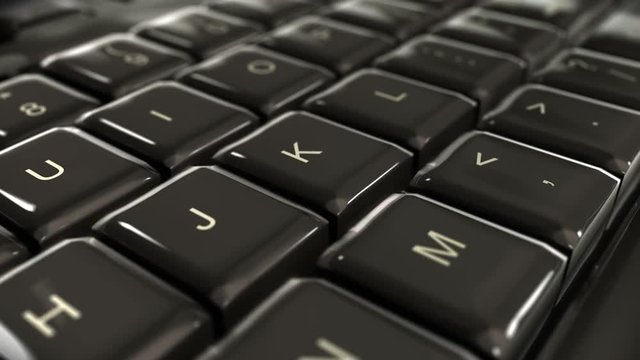 Computer Keyboard Closeup While Typing