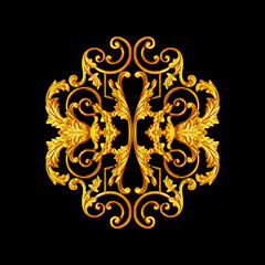 Ornament elements, vintage gold floral designs