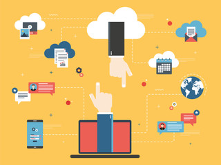 Cloud computing, share and transfer data.