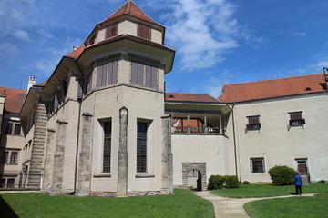 Fototapeta premium Courtyard in Telč castle in Czech republic 