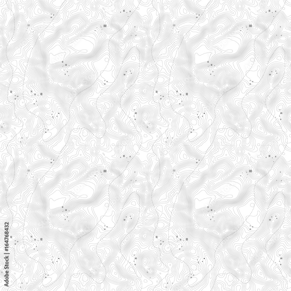 Poster seamless pattern. topographic map background with space for copy seamless texture. line topography m