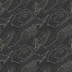 Seamless pattern. Topographic map background with space for copy Seamless texture. Line topography map contour background , geographic grid . Mountain hiking trail over terrain .