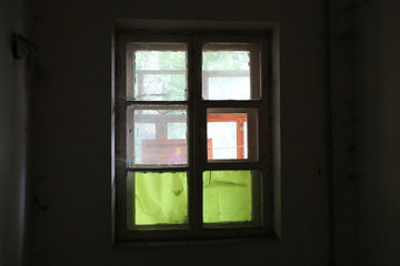 color window with green sections