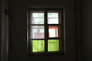 color window with green sections