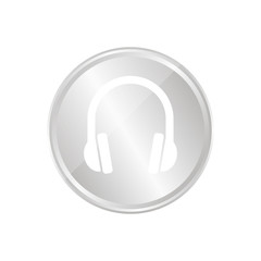 Silberne Münze - Kopfhörer