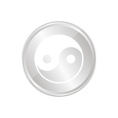 Silberne Münze - Yin und Yang