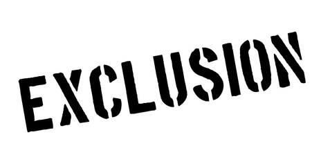 Exclusion rubber stamp. Grunge design with dust scratches. Effects can be easily removed for a clean, crisp look. Color is easily changed.