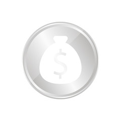 Silberne Münze - Geld - Dollar - Finanzen