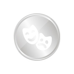 Silberne Münze - Masken - Schauspiel