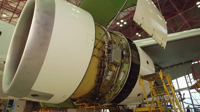 Plane engine side