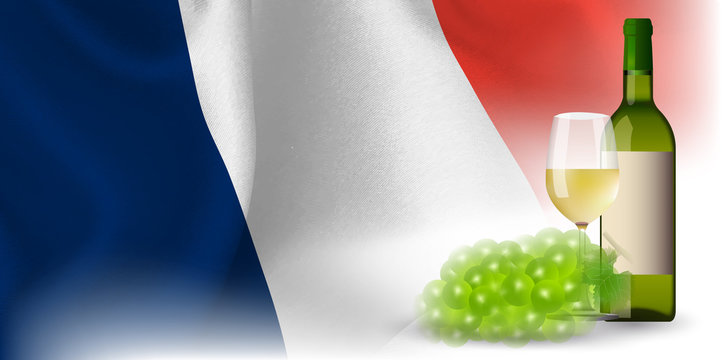 ワイン　フランス　 国旗　背景 