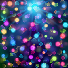 Abstract background with bokeh lights. Vector Illustration