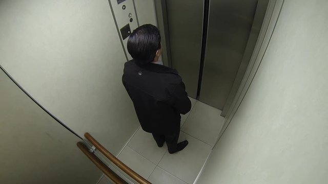 Man in elevator
