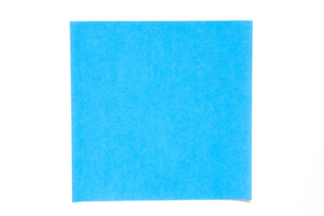 Blue color paper sheet on white background used for decoration or design element