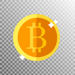Coin bitcoin on a transparent background