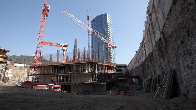 Crane on construction site