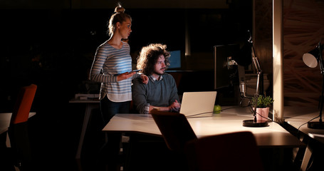 young designers in the night office