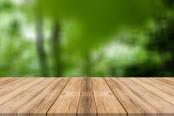 Wooden table with beach 