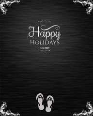 Wooden table with beach 