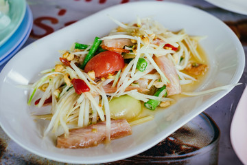 Thai Papaya Salad in dish