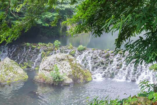 Garden Park at Cheonjiyeon Waterfalls in Jeju Island