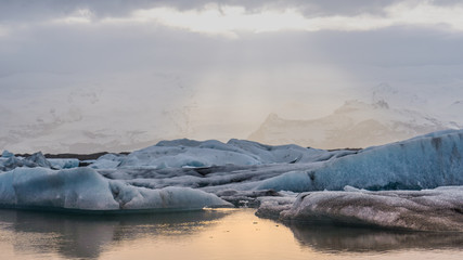 Stunning glacier lagoon of Iceland. Majestic nature beauty