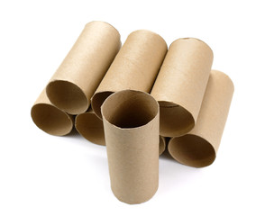 Paper roll of bathroom isolated on white background with clipping path