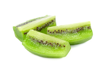 Kiwi fruit slice isolated, slices of kiwi isolated on a white